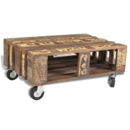 vidaXL Konferenčný stolík so 4 kolieskami, recyklované drevo - cena, srovnání