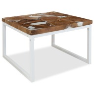 vidaXL Konferenčný stolík, teakové drevo a živica 60x60x40 cm - cena, srovnání