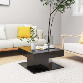 vidaXL Konferenčný stolík vysoký lesk čierny 57x57x30 cm drevotrieska