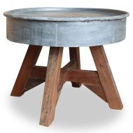 vidaXL Konferenčný stolík z recyklovaného dreva, 60x45 cm, strieborný - cena, srovnání