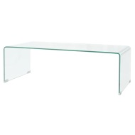 vidaXL Konferenčný stolík z tvrdeného skla, 100x48x33 cm, priehľadný - cena, srovnání