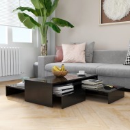 vidaXL Zasúvací konferenčný stolík lesklý čierny 100x100x26,5 cm - cena, srovnání