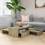 vidaXL Zasúvací stolík dub sonoma 100x100x26,5 cm drevotrieska - cena, srovnání