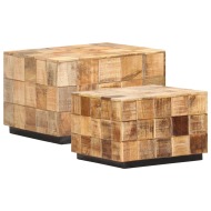 vidaXL Konferenčné stolíky 2 ks blokový dizajn surové mangovníkové drevo - cena, srovnání