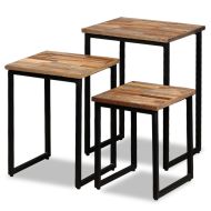 vidaXL Stohovateľné konferenčné stolíky, 3 kusy, recyklované teakové drevo - cena, srovnání