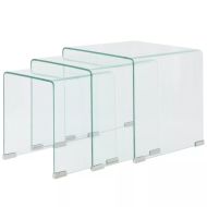 vidaXL Sada 3 stolíkov z tvrdeného skla, priehľadné - cena, srovnání