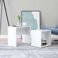 vidaXL Sada konferenčných stolíkov biela 48x30x45 cm drevotrieska - cena, srovnání