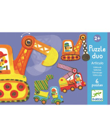 Djeco Puzzle Duo Pohyblivé vozidlá