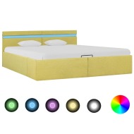 vidaXL Hydraulický posteľný rám+úložný priestor, LED, látka 160x200 cm - cena, srovnání