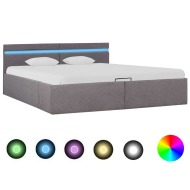 vidaXL Hydraulický posteľný rám+úložný priestor, LED, látka 180x200 cm - cena, srovnání