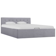 vidaXL Hydraulický posteľný rám s úložným priestorom sivý 140 200 cm látkový - cena, srovnání