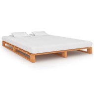 vidaXL Paletový posteľný rám, hnedý, borovicový masív 140x200 cm - cena, srovnání