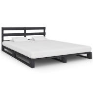 vidaXL Paletový posteľný rám sivý 120x200 cm masívne borovicové drevo - cena, srovnání