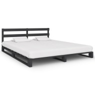 vidaXL Paletový posteľný rám sivý 160x200 cm masívne borovicové drevo - cena, srovnání