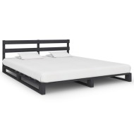 vidaXL Paletový posteľný rám sivý 180x200 cm masívne borovicové drevo - cena, srovnání
