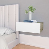 vidaXL Nástenné nočné stolíky 2ks biele a farby dubu sonoma 40x30x15 cm drevotrieska - cena, srovnání