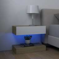 vidaXL Nočné stolíky 2 ks biele a dub sonoma 60x35 cm drevotrieska - cena, srovnání