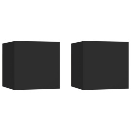 vidaXL Nočné stolíky 2 ks čierne 30,5x30x30 cm drevotrieska
