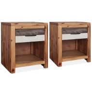 vidaXL Nočné stolíky, 2 ks, masívne akáciové drevo, 40x30x48 cm - cena, srovnání