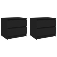 vidaXL Nočné stolíky 2 ks čierne 50x39x43,5 cm drevotrieska - cena, srovnání