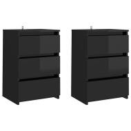 vidaXL Nočné stolíky 2 ks leské čierne 40x35x62,5 cm drevotrieska - cena, srovnání