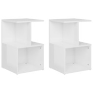 vidaXL Nočné stolíky 2 ks lesklé biele 35x35x55 cm drevotrieska - cena, srovnání