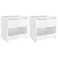 vidaXL Nočné stolíky 2 ks lesklé biele 40x30x39 cm drevotrieska - cena, srovnání