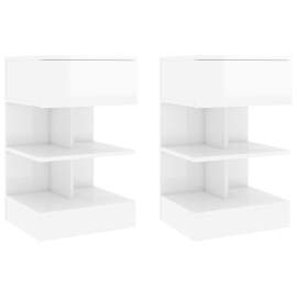vidaXL Nočné stolíky 2 ks lesklé biele 40x35x65 cm