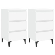 vidaXL Nočné stolíky 2 ks nohy z kovu biele 40x35x69 cm - cena, srovnání