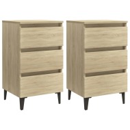 vidaXL Nočné stolíky 2 ks nohy z kovu dub sonoma 40x35x69 cm - cena, srovnání