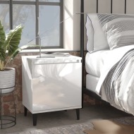 vidaXL Nočné stolíky 2 ks nohy z kovu lesklé biele 40x30x50 cm - cena, srovnání