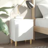 vidaXL Nočné stolíky 2 ks nohy z masívneho dreva biele 40x30x50 cm - cena, srovnání