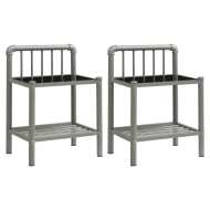vidaXL Nočné stolíky 2 ks sivé a čierne kov a sklo - cena, srovnání