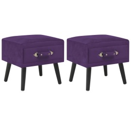 vidaXL Nočné stolíky 2 ks tmavofialové 40x35x40 cm zamatové