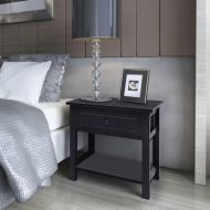 vidaXL Nočný stolík, drevený, čierny - cena, srovnání
