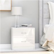 vidaXL Nočný stolík, leský biely 40x30x40 cm, drevotrieska - cena, srovnání