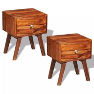vidaXL Nočný stolík 2 ks s 1 zásuvkou 55 cm, drevený masív sheesham - cena, srovnání