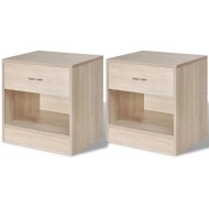 vidaXL Nočný stolík 2 ks so zásuvkou, farba dubového dreva - cena, srovnání