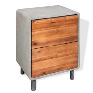 vidaXL Nočný stolík, betón a akáciové drevo, 40x30x50 cm - cena, srovnání