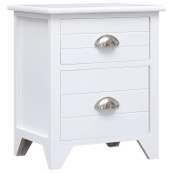 vidaXL Nočný stolík, biely 38x28x45 cm, drevo paulovnie - cena, srovnání