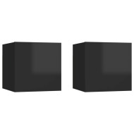 vidaXL Nočné stolíky 2 ks vysokolesklé čierne 30,5x30x30 cm drevotrieska - cena, srovnání