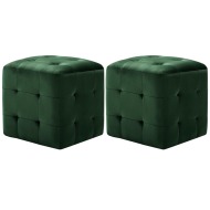 vidaXL Nočné stolíky 2 ks zelené 30x30x30 cm zamatová látka - cena, srovnání