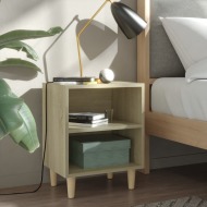 vidaXL Nočné stolíky s drevenými nohami 2 ks dub sonoma 40x30x50 cm - cena, srovnání