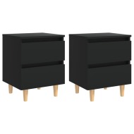 vidaXL Nočné stolíky s nohami z borovicového dreva 2 ks čierne 40x35x50 cm - cena, srovnání