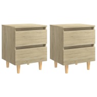 vidaXL Nočné stolíky s nohami z masívneho borovicového dreva 2 ks dub sonoma 40x35x50 cm - cena, srovnání
