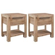 vidaXL Nočné stolíky so zásuvkami 2ks 40x30x48 cm masívne akáciové drevo - cena, srovnání