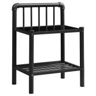 vidaXL Nočný stolík čierny 45x34,5x62,5 cm kov a sklo - cena, srovnání