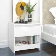 vidaXL Nočný stolík lesklý biely 40x30x39 cm drevotrieska - cena, srovnání