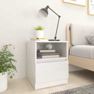 vidaXL Nočný stolík lesklý biely 40x40x50 cm drevotrieska - cena, srovnání