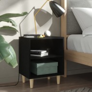 vidaXL Nočný stolík nohy z masívneho dreva čierny 40x30x50 cm - cena, srovnání
